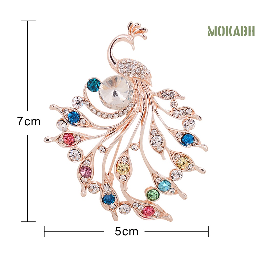 Ghim Cài Áo Hình Chim Công Đính Đá Trang Trí Quần Áo