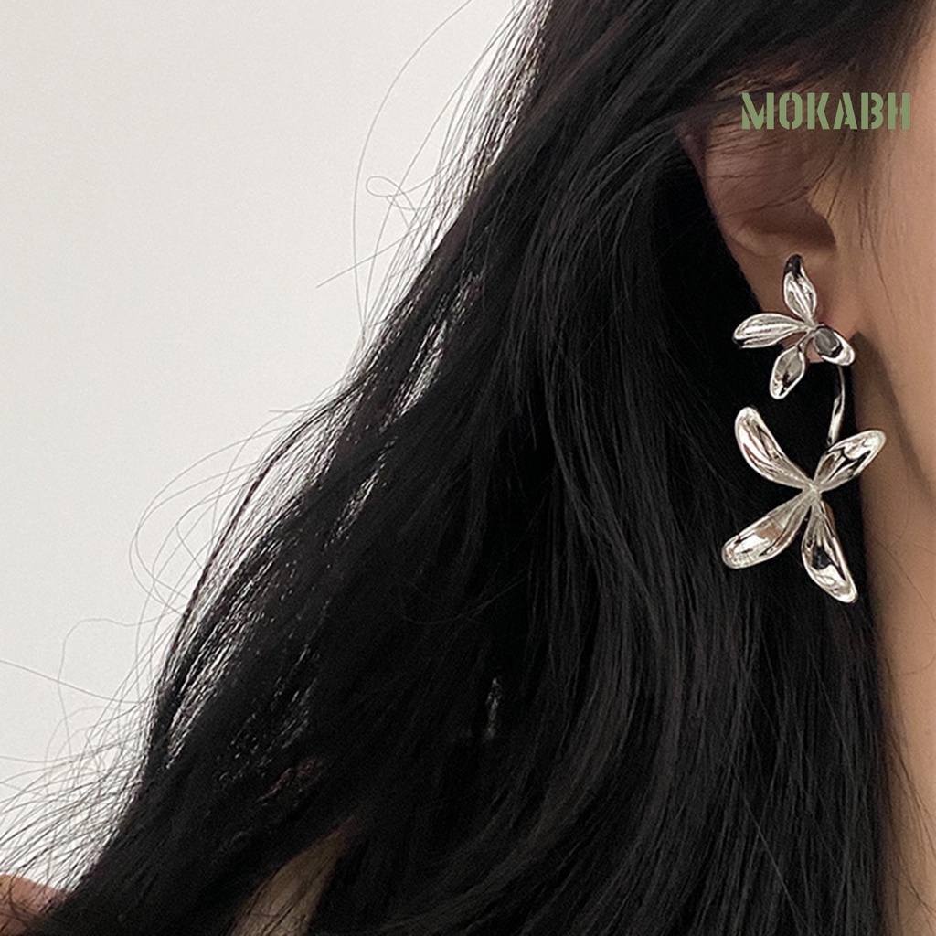 1 Đôi Bông Tai Hình Hoa Đính Đá Lấp Lánh Thời Trang Cho Nữ