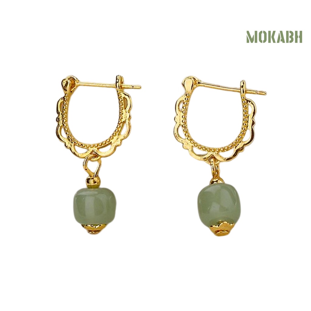 1 Khuyên Tai Đính Đá Ngọc Bích Nhân Tạo Thời Trang Dành Cho Nữ