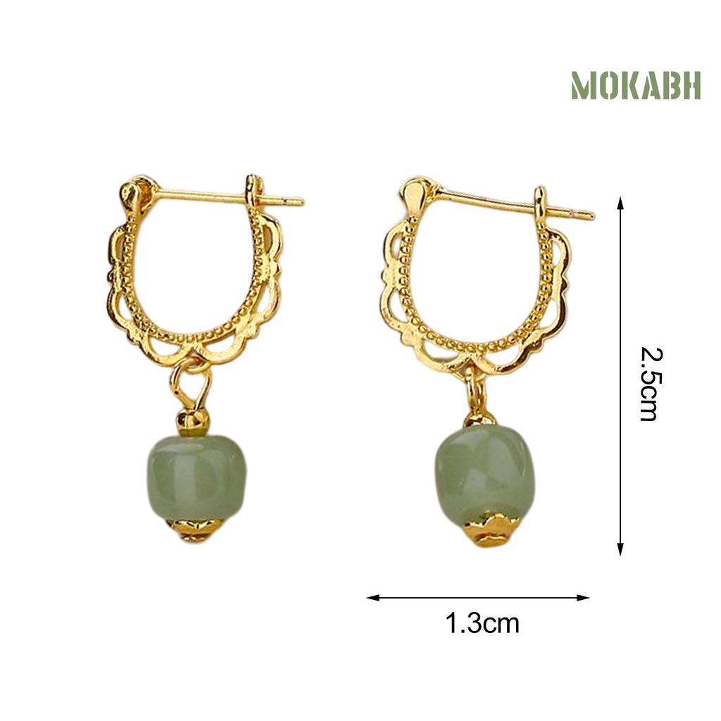 1 Khuyên Tai Đính Đá Ngọc Bích Nhân Tạo Thời Trang Dành Cho Nữ