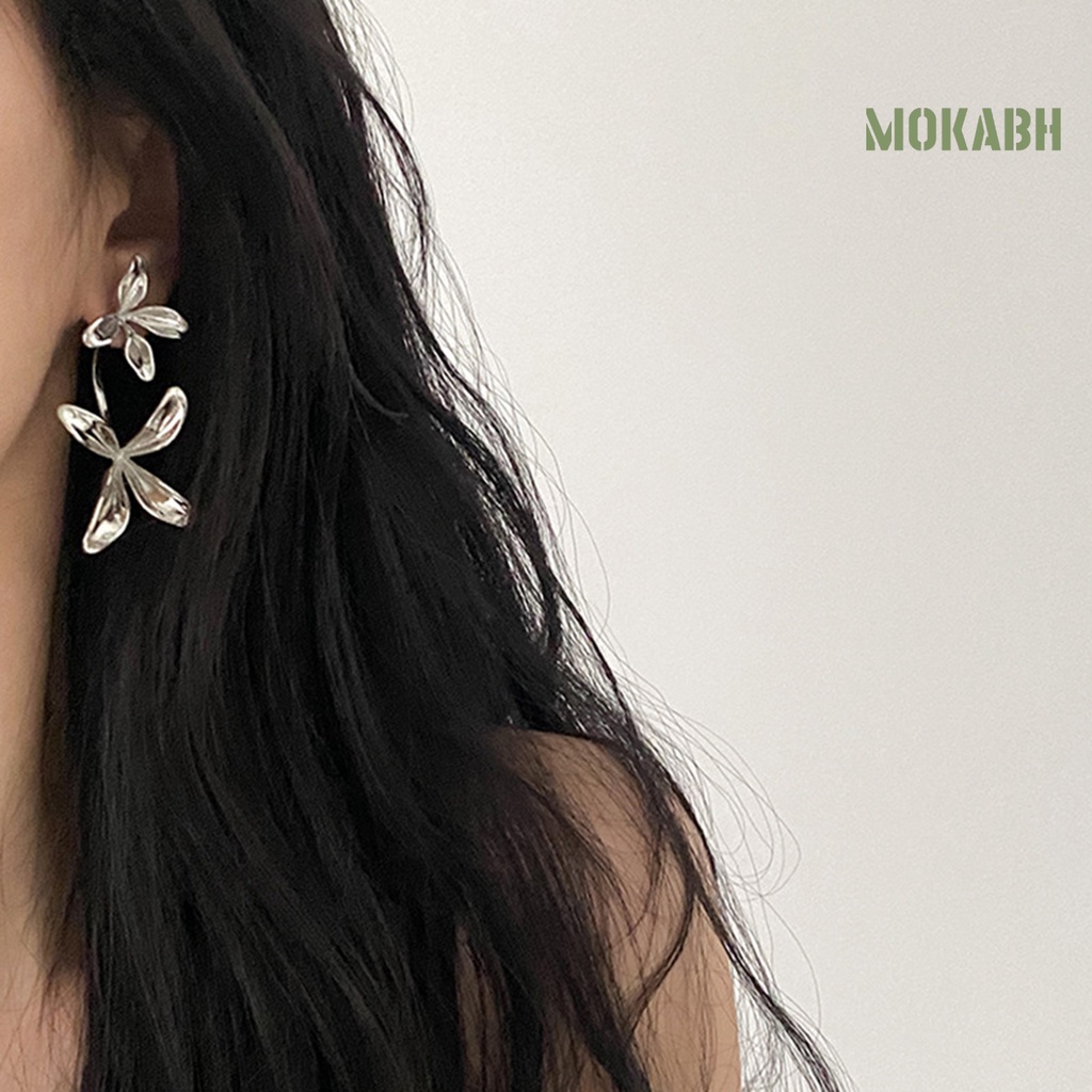 1 Đôi Bông Tai Hình Hoa Đính Đá Lấp Lánh Thời Trang Cho Nữ