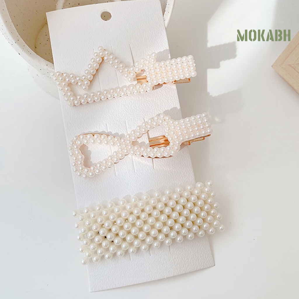 Bộ 2 Kẹp Tóc Đính Ngọc Trai Giả Độ Bóng Cao Thời Trang Cho Nữ