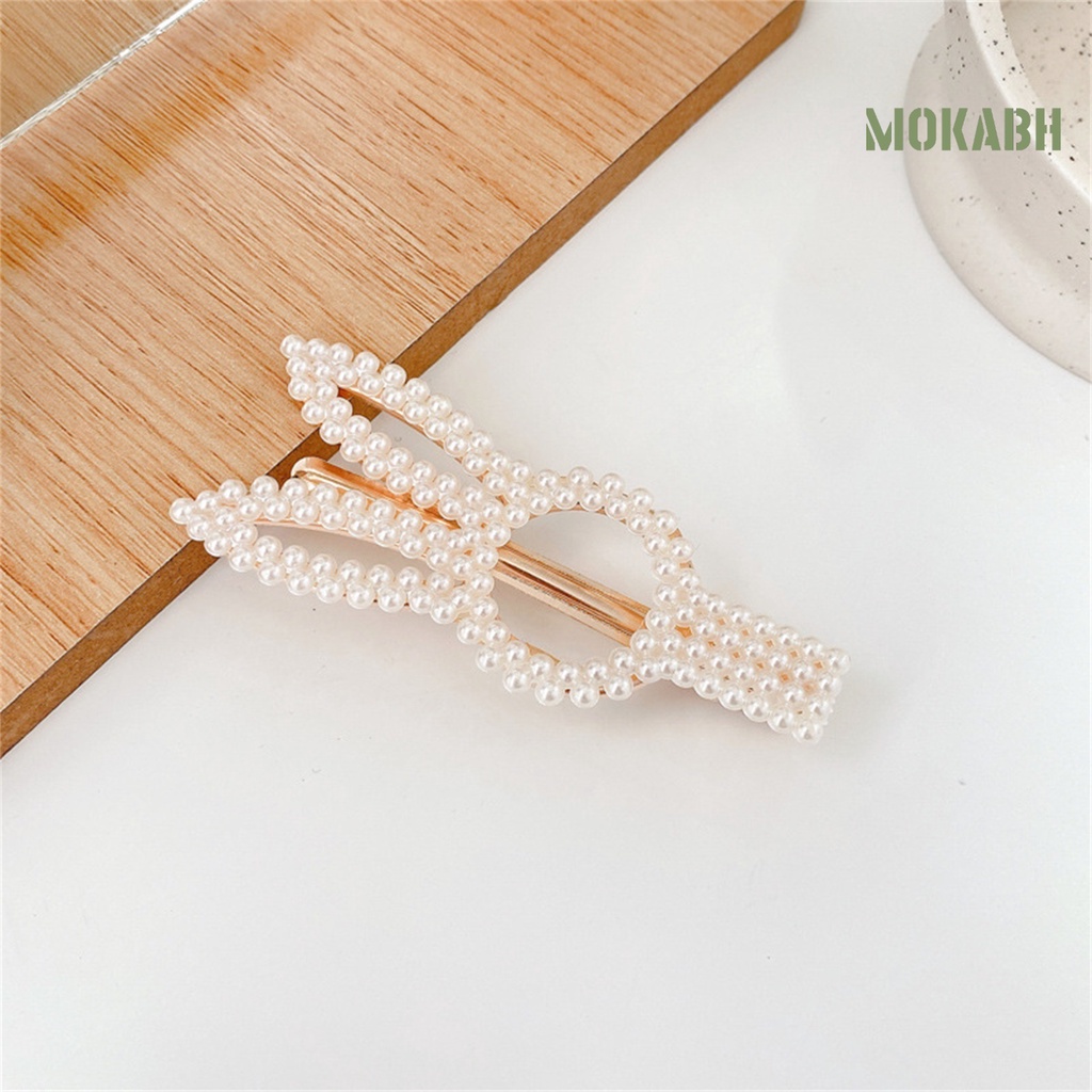 Bộ 2 Kẹp Tóc Đính Ngọc Trai Giả Độ Bóng Cao Thời Trang Cho Nữ