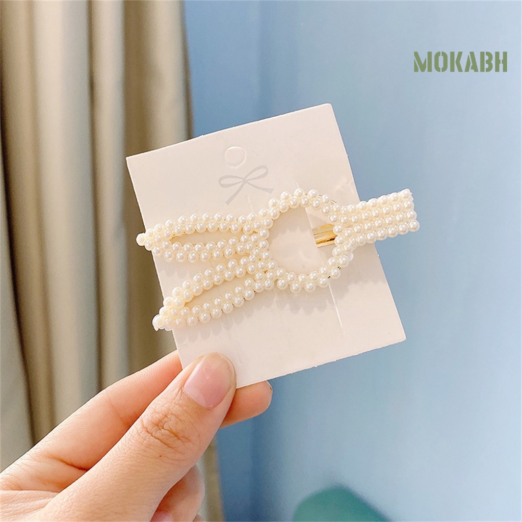 Bộ 2 Kẹp Tóc Đính Ngọc Trai Giả Độ Bóng Cao Thời Trang Cho Nữ