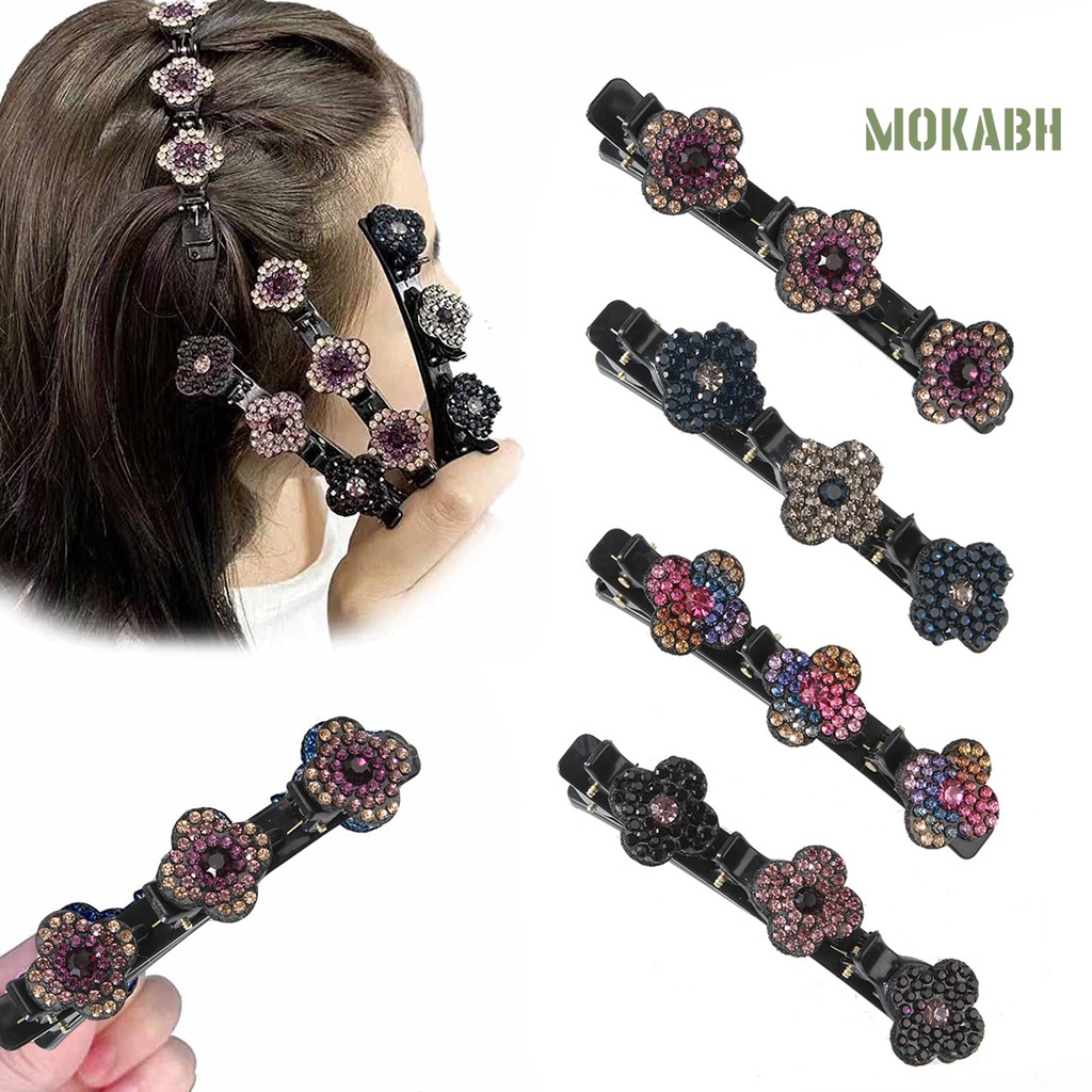 Set 4 Kẹp Tóc Hoa Đính Ngọc Trai Nhân Tạo Co Giãn Đa Năng