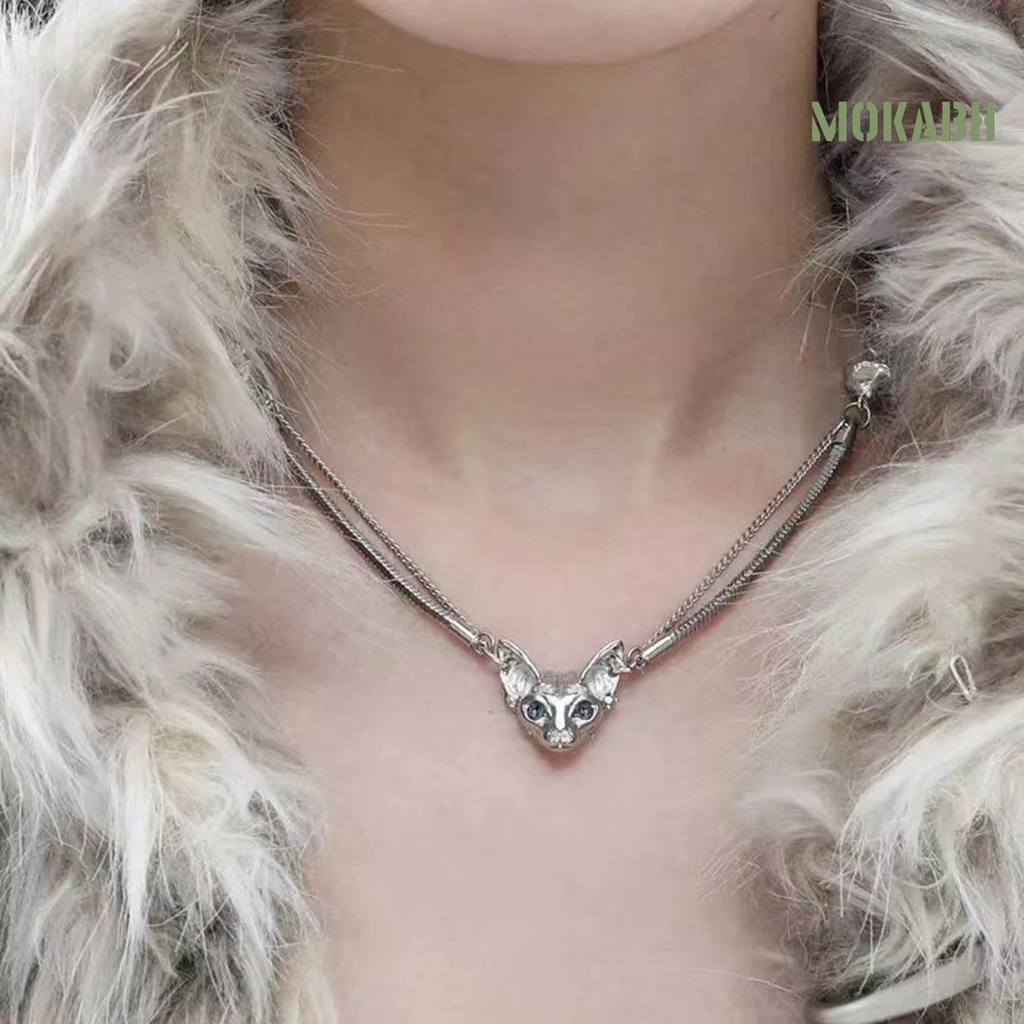 Vòng cổ Mặt Hình Đầu Mèo Không Phai Màu Thời Trang Cho Nữ