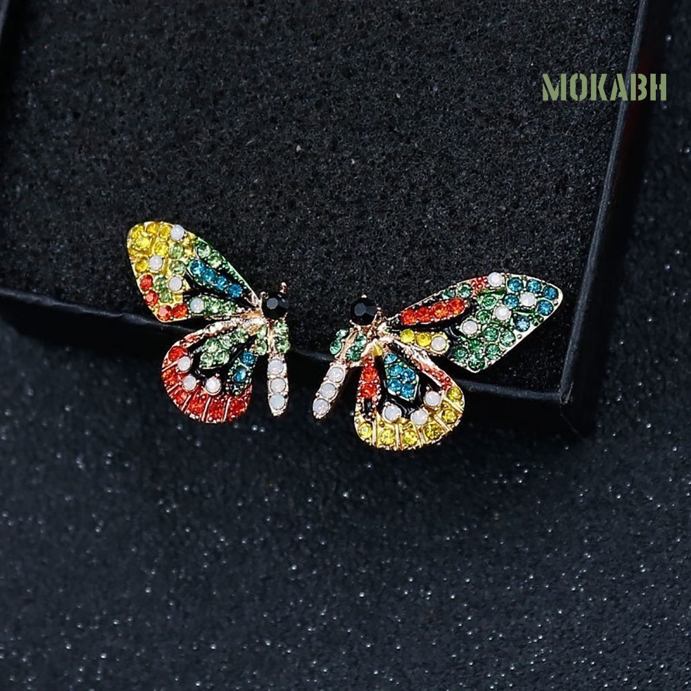 Bông Tai Hình Bướm Đính Đá Nhiều Màu Thời Trang Dành Cho Nữ