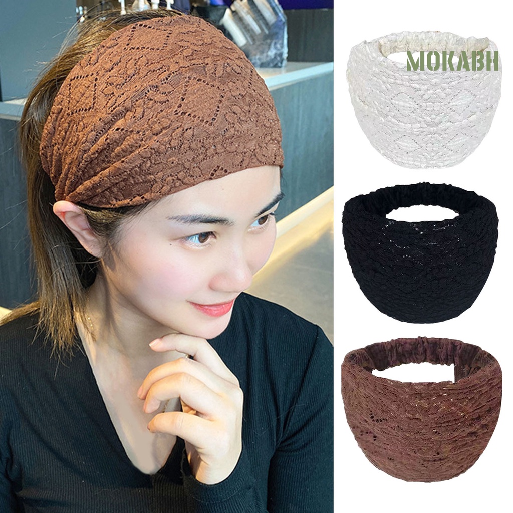 Băng Đô Trang Điểm Màu Trơn Bản Rộng Thời Trang Dành Cho Nữ