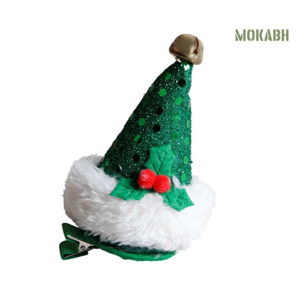 Kẹp Tóc Hình Nón Giáng Sinh Đính Đá Lấp Lánh Chống Rơi