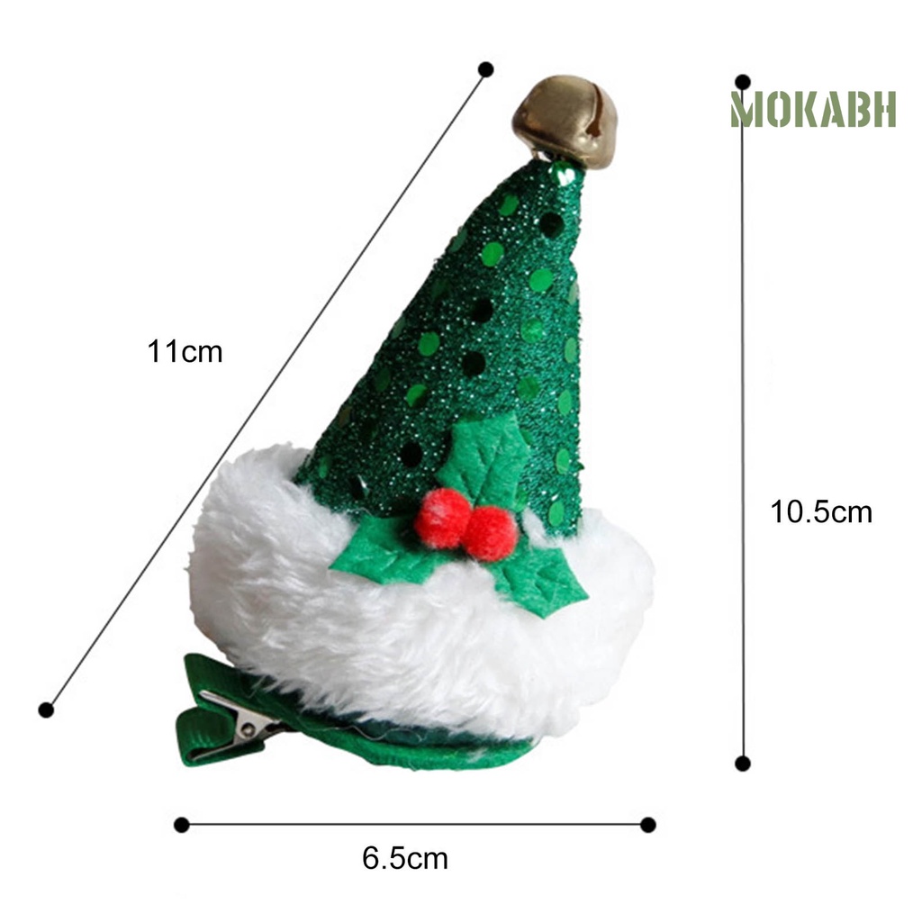 Kẹp Tóc Hình Nón Giáng Sinh Đính Đá Lấp Lánh Chống Rơi