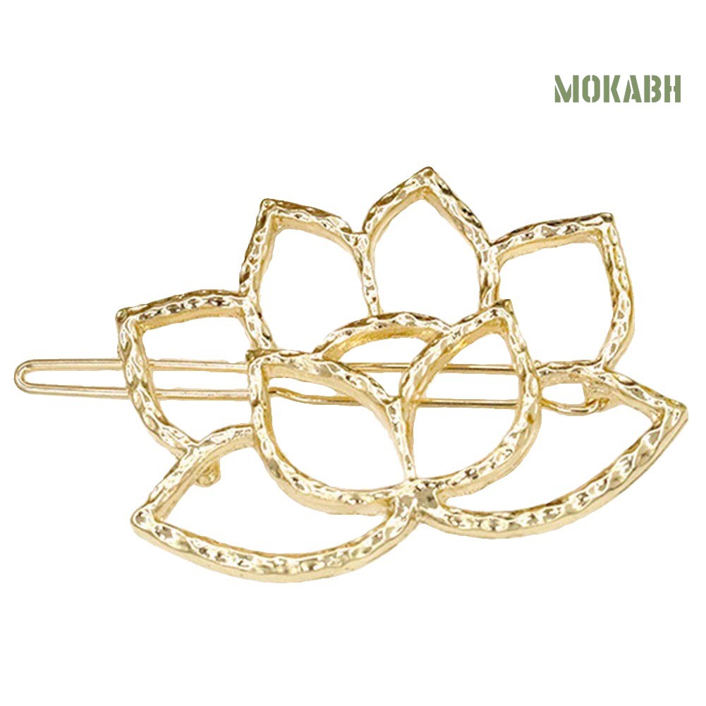 Kẹp Tóc Hình Hoa Sen Rỗng Bằng Hợp Kim Phong Cách Retro Cho Nữ