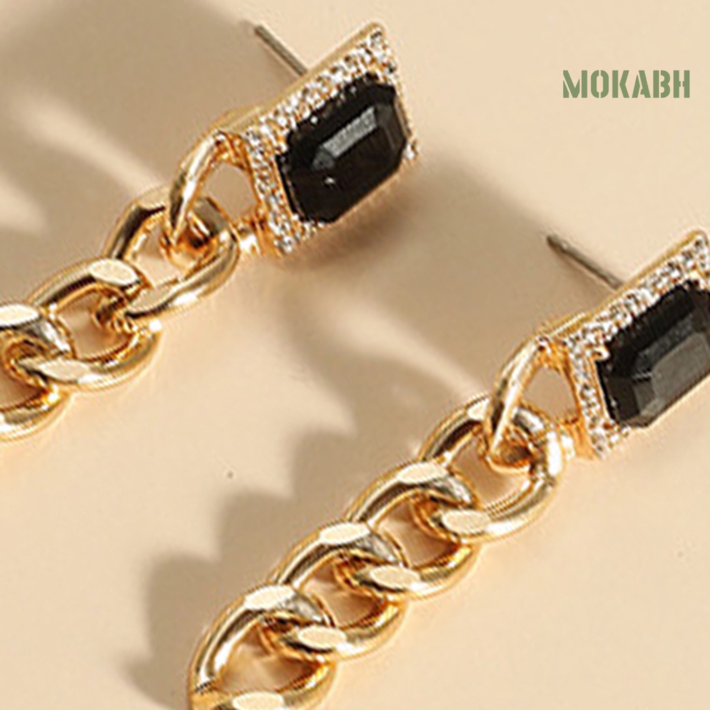 Set 2 Vòng cổ Và Bông Tai Dáng Dài Phong Cách Punk Cá Tính