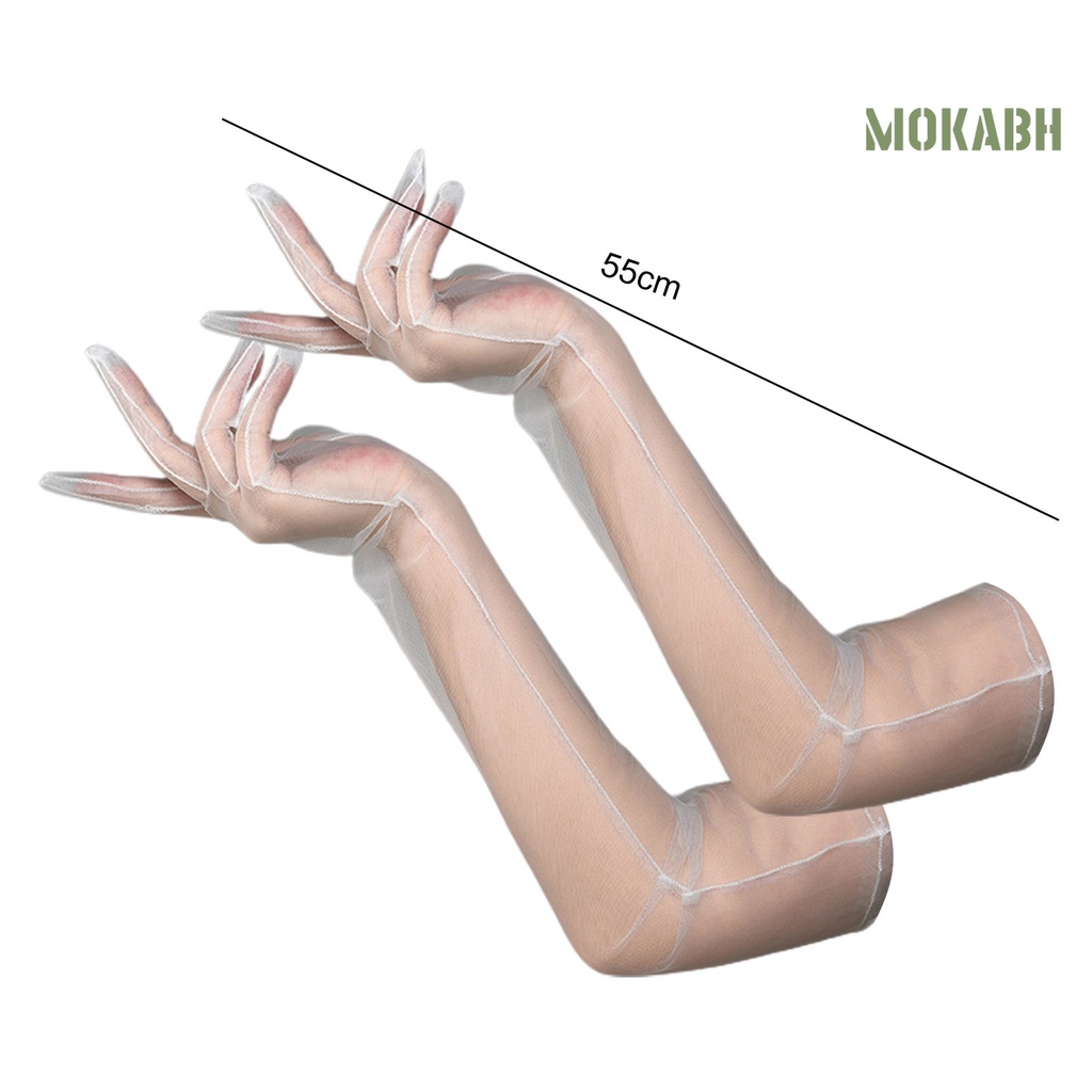 1 Đôi Găng Tay Lưới Dài Nhìn Xuyên Thấu Dùng Hóa Trang Chống Nắng