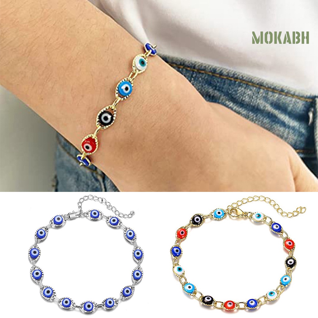 Vòng Đeo Tay Bản To Hình Mắt Quỷ Nhiều Màu Sắc Thời Trang Cho Nữ