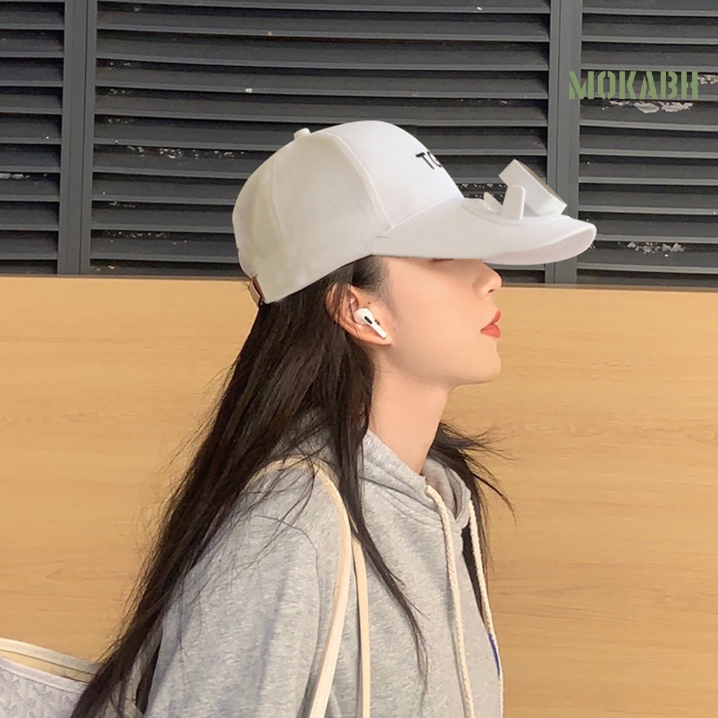 [mokabh] Mũ Bóng Chày Có Quạt Tháo Rời Góc Gió Mạnh Có Thể Điều Chỉnh