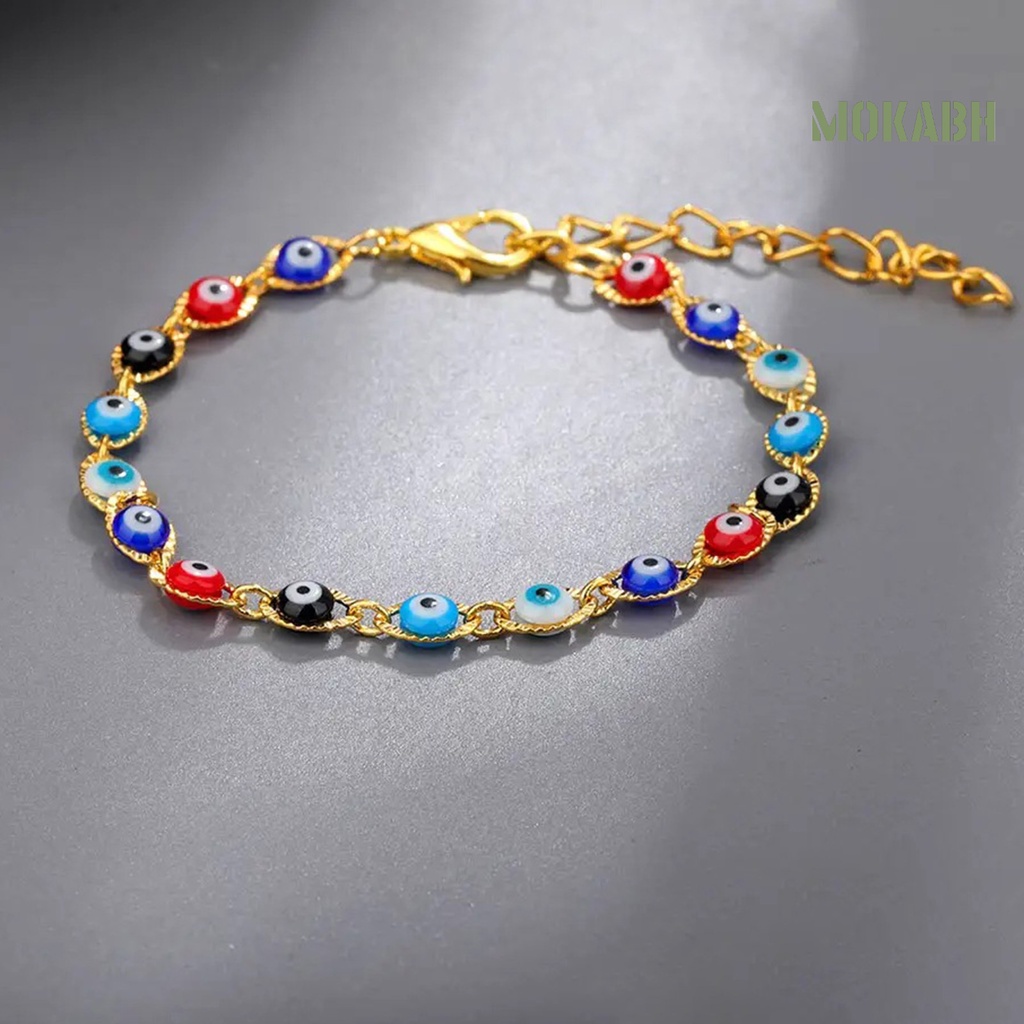 Vòng Đeo Tay Bản To Hình Mắt Quỷ Nhiều Màu Sắc Thời Trang Cho Nữ