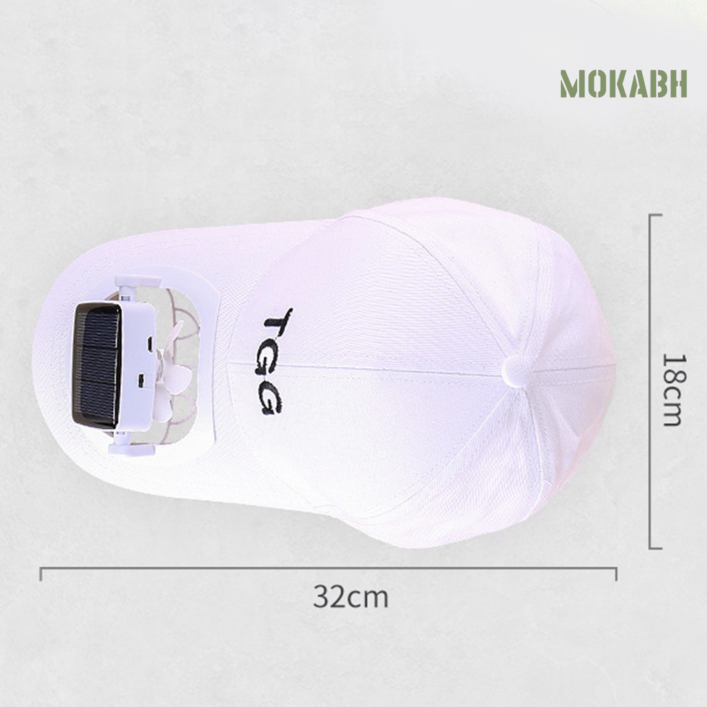 [mokabh] Mũ Bóng Chày Có Quạt Tháo Rời Góc Gió Mạnh Có Thể Điều Chỉnh