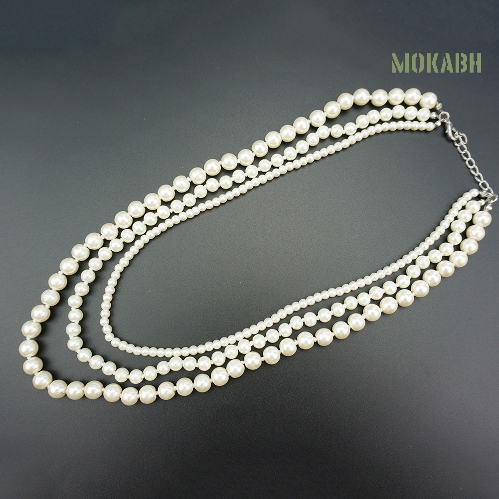 Vòng cổ Nhiều Lớp Đính Ngọc Trai Nhân Tạo Thời Trang Dành Cho Nữ