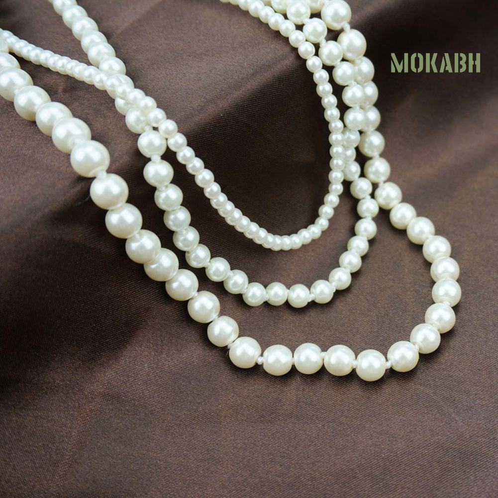 Vòng cổ Nhiều Lớp Đính Ngọc Trai Nhân Tạo Thời Trang Dành Cho Nữ