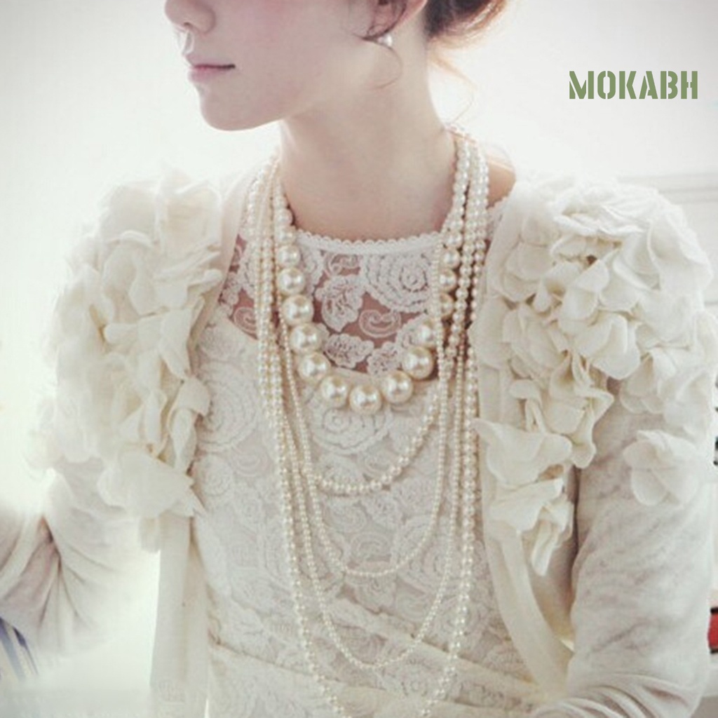 [mokabh] Vòng cổ Hạt Duyên Dáng Dài Dễ Phối Đồ Cho Nữ