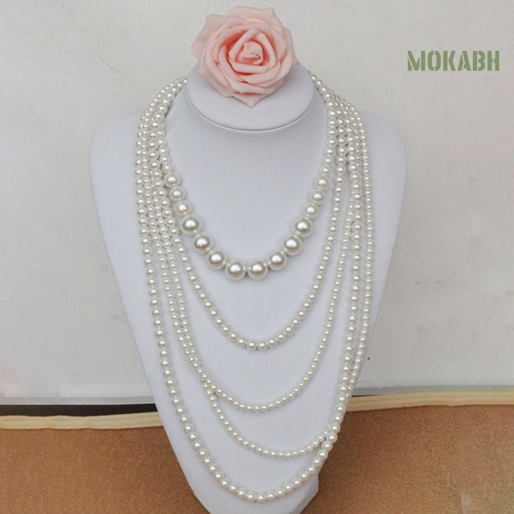 [mokabh] Vòng cổ Hạt Duyên Dáng Dài Dễ Phối Đồ Cho Nữ
