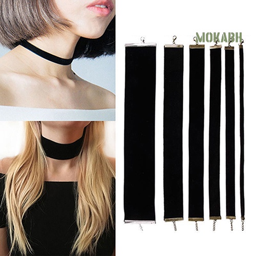 Vòng Cổ Choker Dây Nhung Đen Đơn Giản Phong Cách Gothic Cổ Điển Cho Nữ