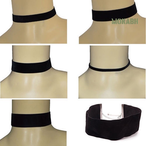 Vòng Cổ Choker Dây Nhung Đen Đơn Giản Phong Cách Gothic Cổ Điển Cho Nữ