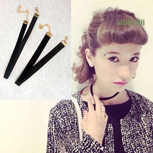 Vòng Cổ Choker Dây Nhung Đen Đơn Giản Phong Cách Gothic Cổ Điển Cho Nữ