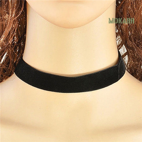 Vòng Cổ Choker Dây Nhung Đen Đơn Giản Phong Cách Gothic Cổ Điển Cho Nữ