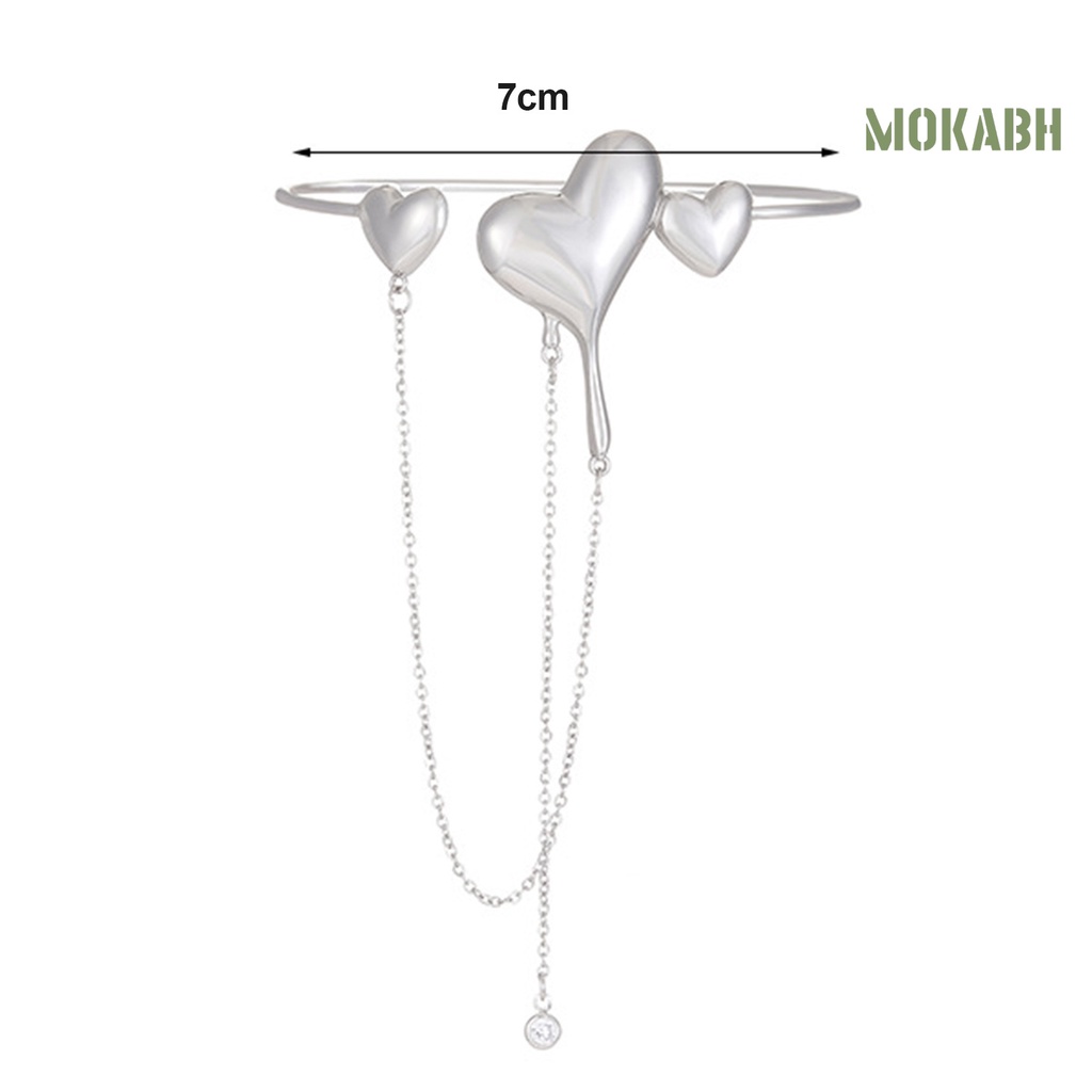 [mokabh] Vòng Đeo Tay Tua Rua Bằng Đồng Hình Trái Tim Có Thể Điều Chỉnh Kích Thước