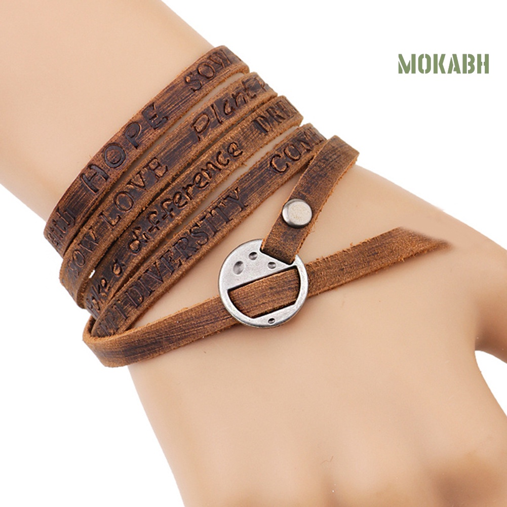 Vòng Tay Giả Da Nhiều Lớp Phong Cách Vintage Cho Nam Nữ