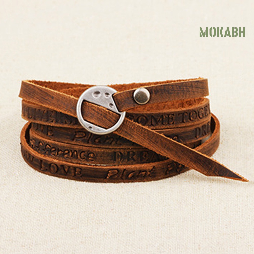 Vòng Tay Giả Da Nhiều Lớp Phong Cách Vintage Cho Nam Nữ