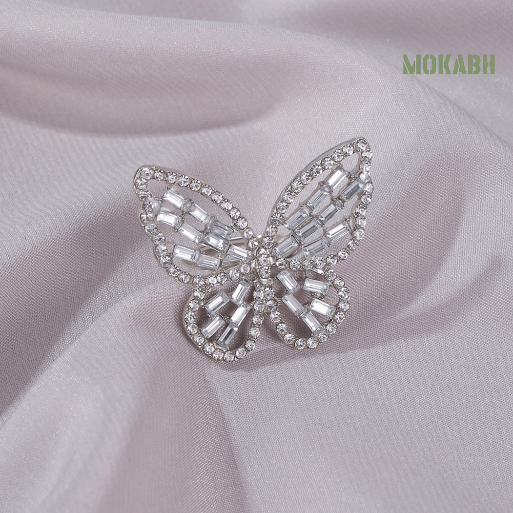 Nhẫn Hở Hình Bướm Rỗng Đính Đá Zircon Sang Trọng Cho Nữ