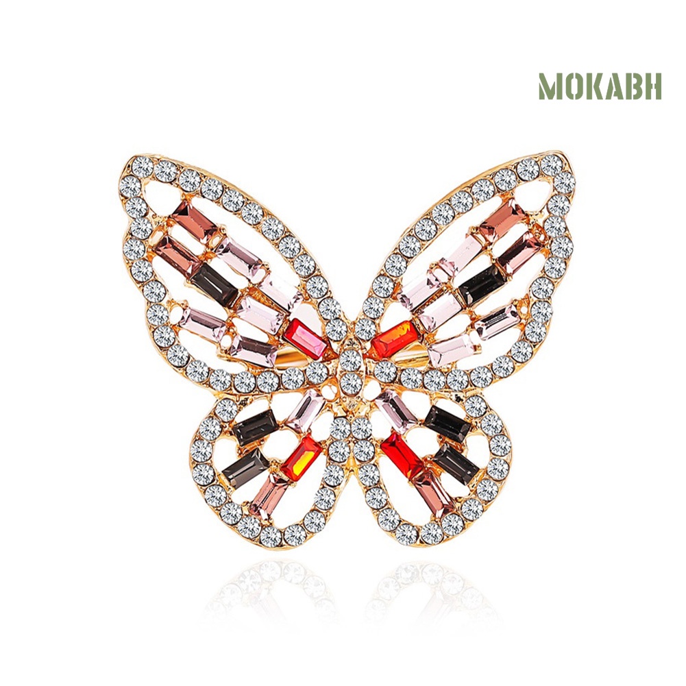 Nhẫn Hở Hình Bướm Rỗng Đính Đá Zircon Sang Trọng Cho Nữ