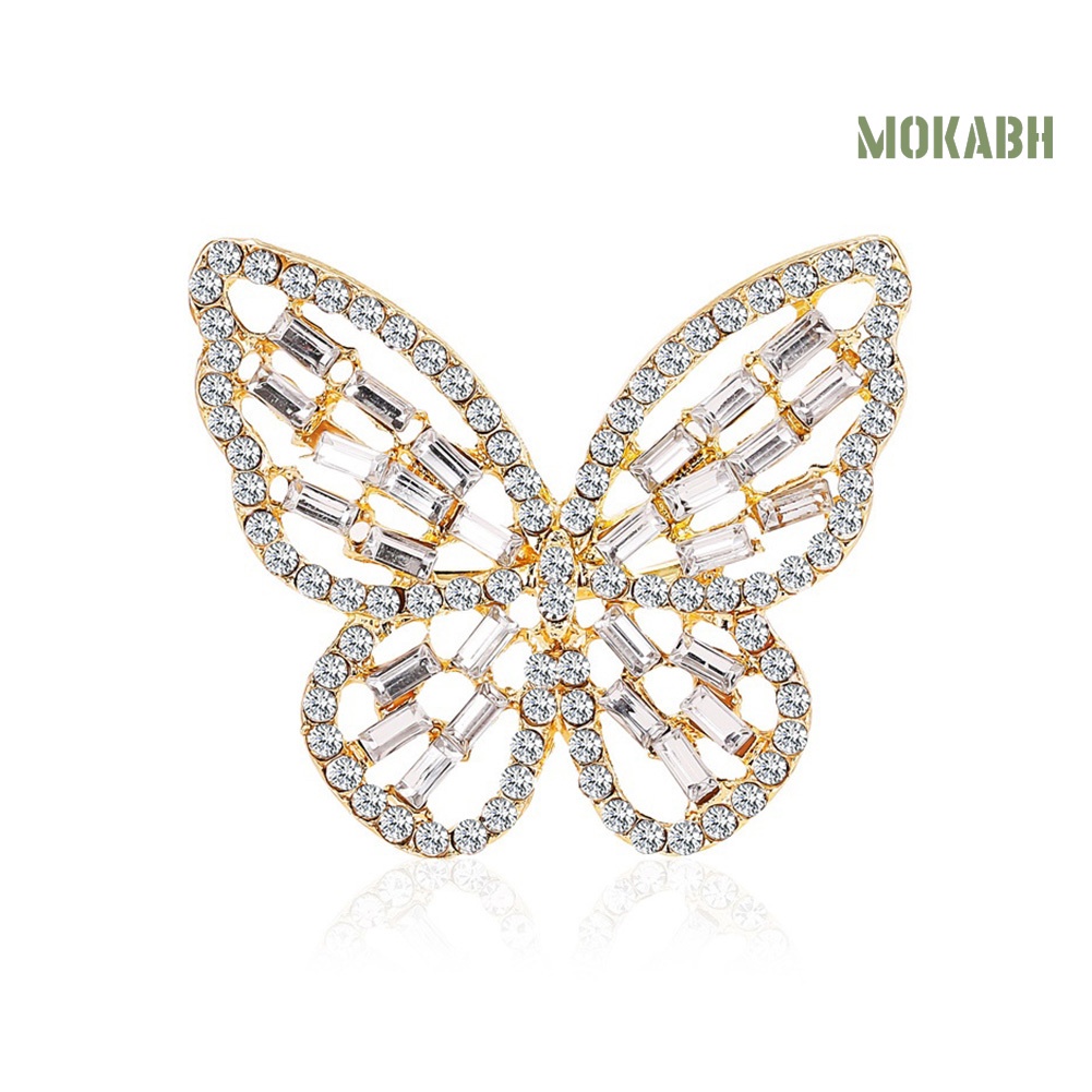 Nhẫn Hở Hình Bướm Rỗng Đính Đá Zircon Sang Trọng Cho Nữ