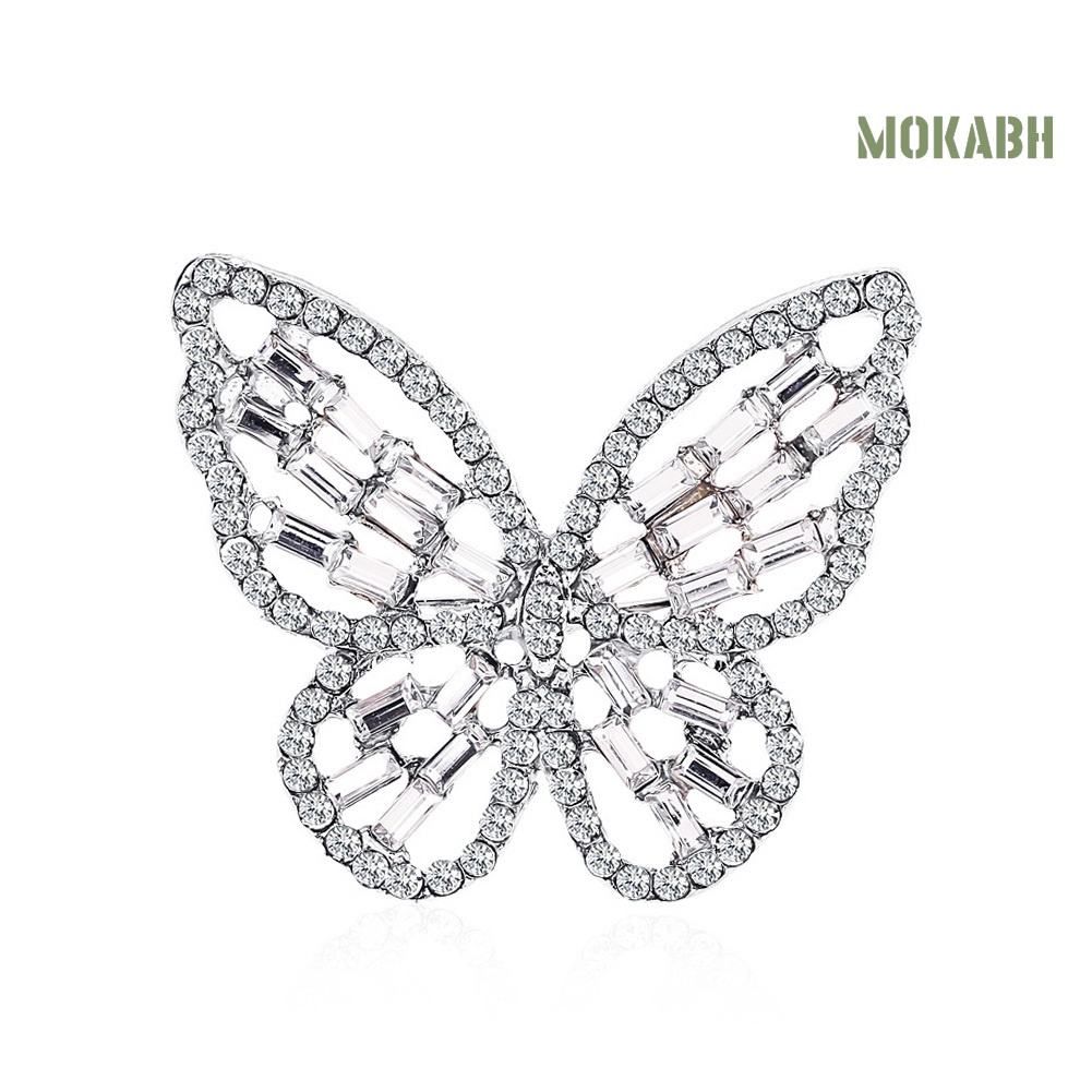 Nhẫn Hở Hình Bướm Rỗng Đính Đá Zircon Sang Trọng Cho Nữ