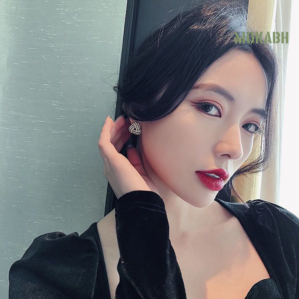 Bông Tai Hình Tam Giác Đính Đá Thời Trang Dành Cho Nữ