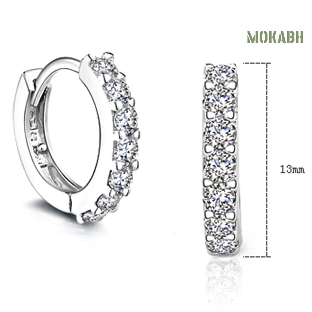 Bông Tai Đính Đá Hàng Đơn Hình Tròn Màu Sắc Thời Trang Cho Nữ