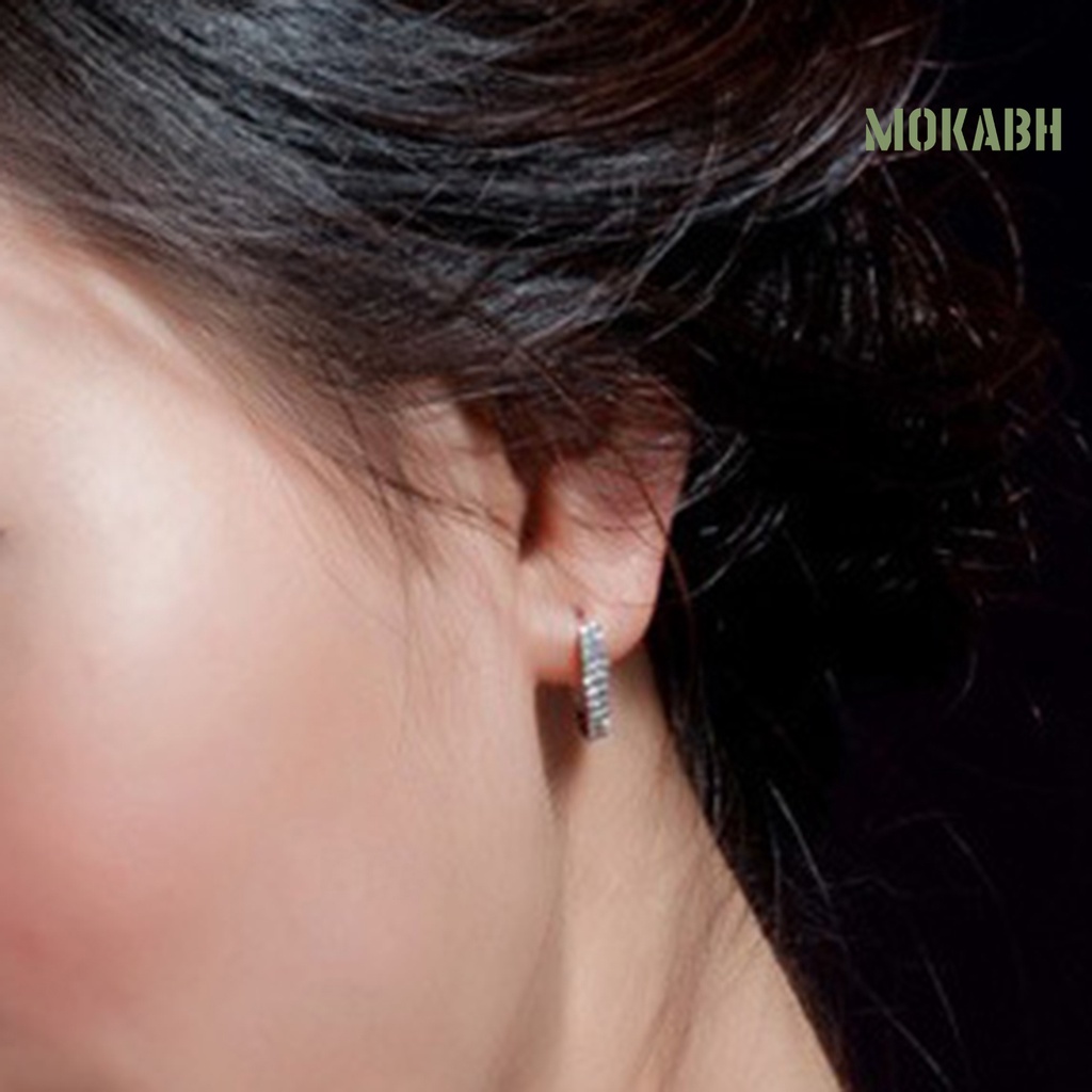 Bông Tai Đính Đá Hàng Đơn Hình Tròn Màu Sắc Thời Trang Cho Nữ