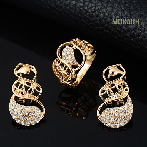 Bộ Trang Sức Gồm Vòng cổ / Vòng Tay / Nhẫn / Bông Tai Đính Pha Lê Sang Trọng