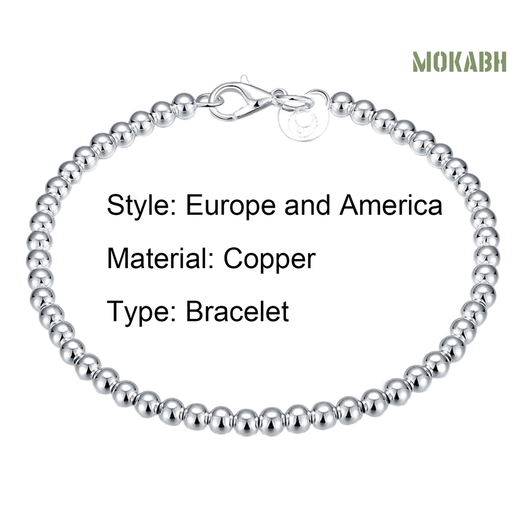 Vòng Tay Chuỗi Hạt Mạ Bạc Thanh Lịch Thời Trang Cho Nữ