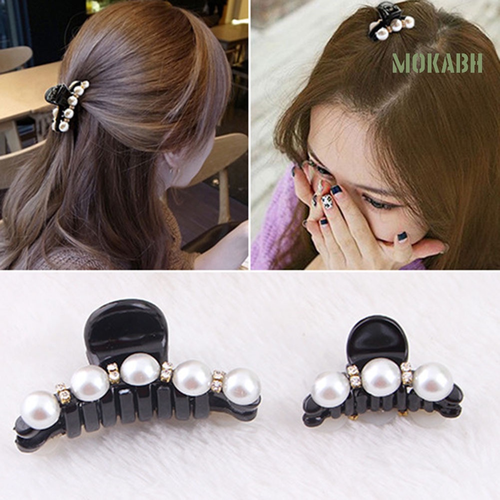 Kẹp Tóc Càng Cua Đính Đá &amp; Ngọc Trai Giả Thời Trang Cho Nữ