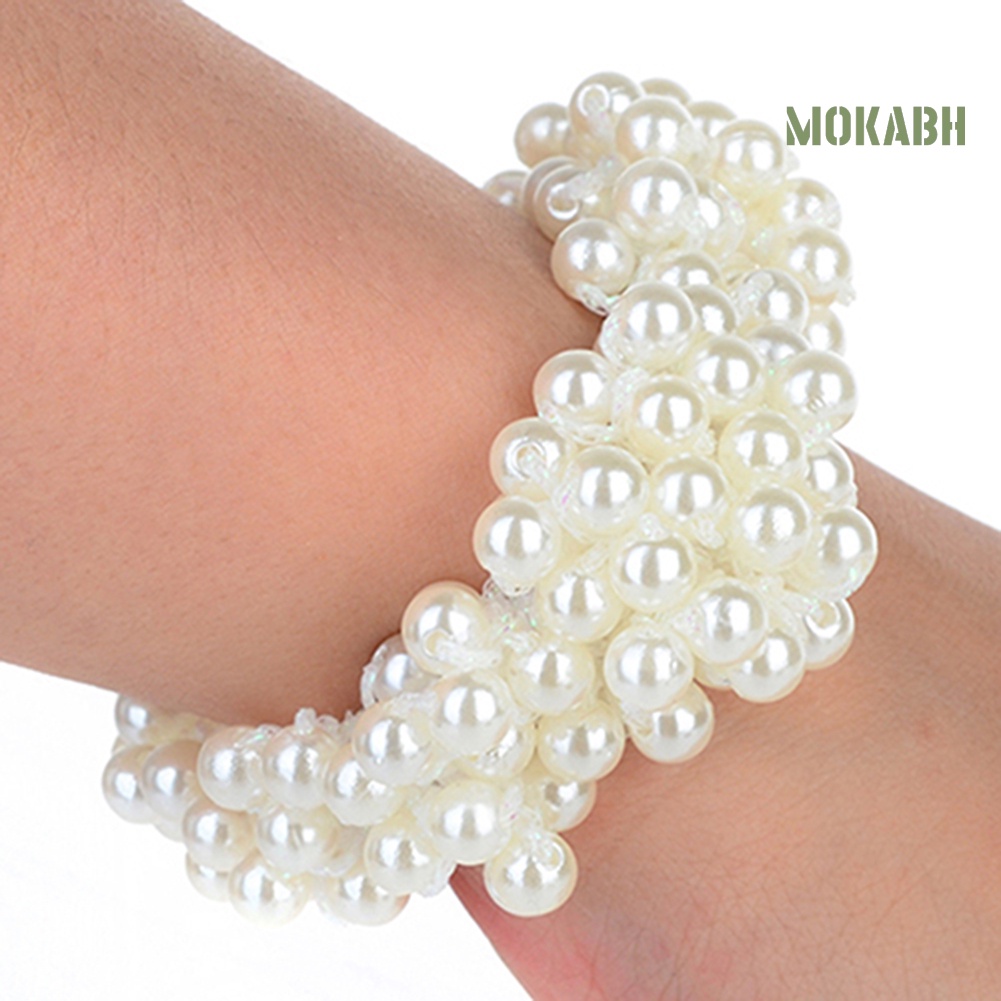 Dây Cột Tóc Đính Hạt Ngọc Trai Giả Thời Trang Cho Nữ