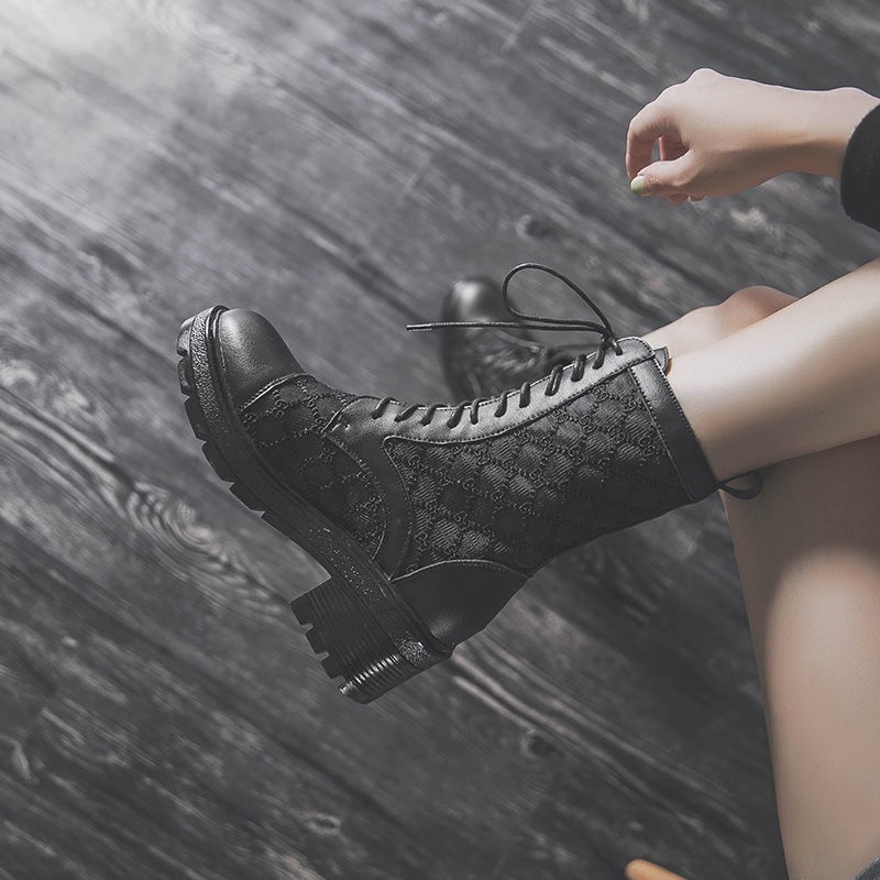 Giày Bốt Martin Phối Lưới Mỏng Thoáng Khí Thời Trang Mùa Hè Cho Nữ