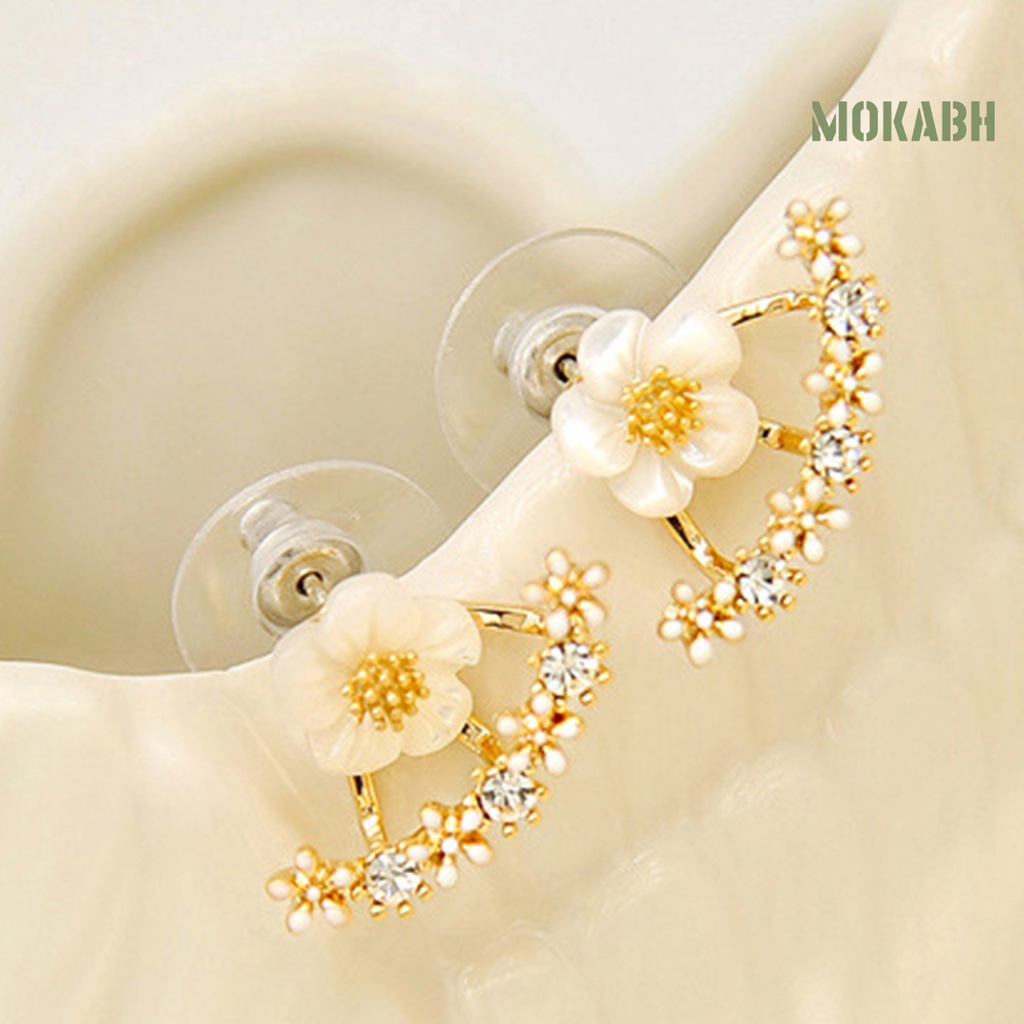 1 Đôi Bông Tai Hình Hoa Cúc Đính Đá Phong Cách Hàn Quốc Dành Cho Nữ