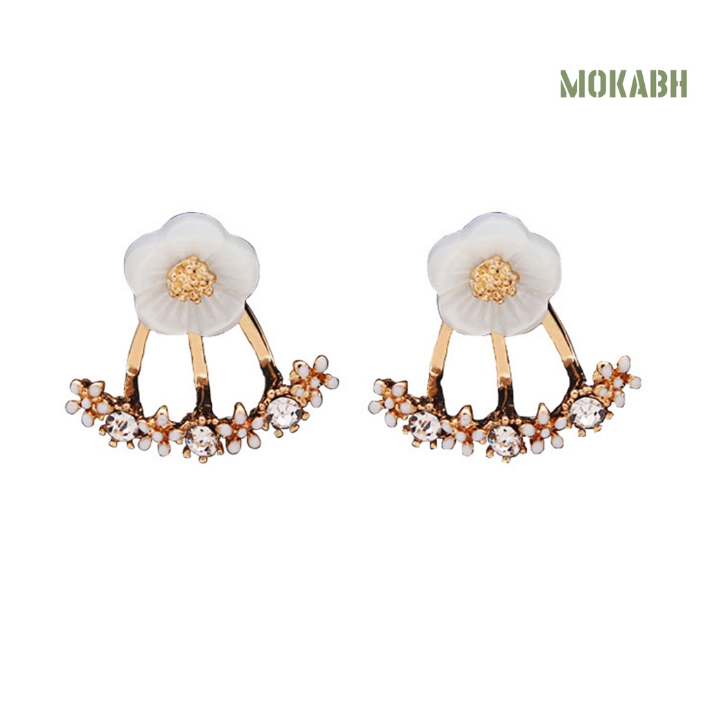 1 Đôi Bông Tai Hình Hoa Cúc Đính Đá Phong Cách Hàn Quốc Dành Cho Nữ