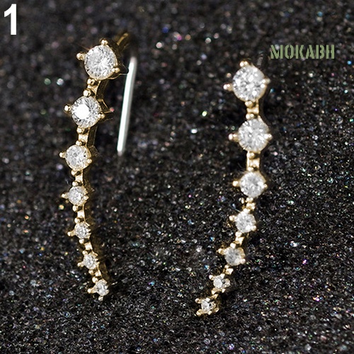 Khuyên Tai Đính Đá 7 Màu Thời Trang Cho Nữ