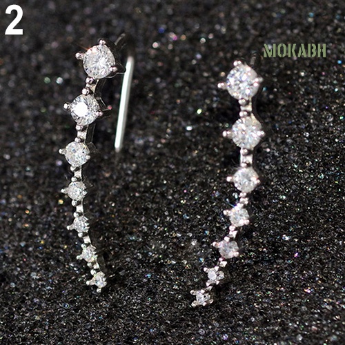 Khuyên Tai Đính Đá 7 Màu Thời Trang Cho Nữ