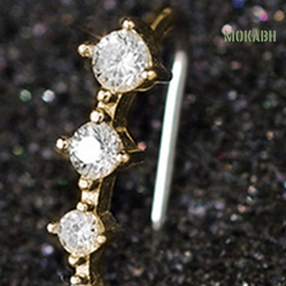 Khuyên Tai Đính Đá 7 Màu Thời Trang Cho Nữ