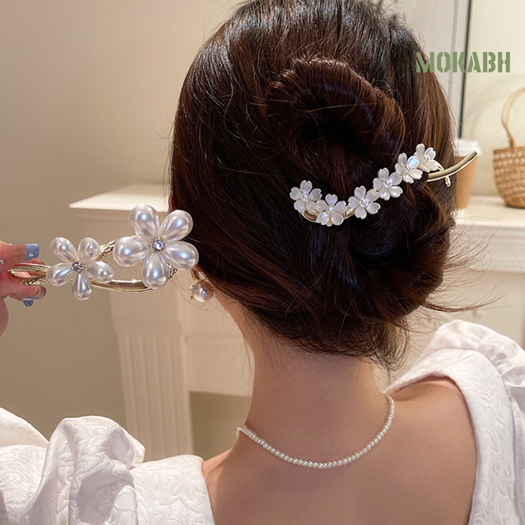 Kẹp Tóc Hình Hoa Đính Đá Chống Phai Màu Cho Nữ